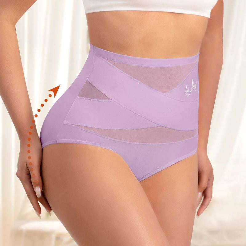 High-Waisted Letter Print Underwear,Cross Support Tummy Control Panties for Women,Breathable Slimming Underwear for Women, All-Season Comfy Daily Wear. Casual Bridal Basic Minimalist Lingerie,Fallfreshness Underwear.