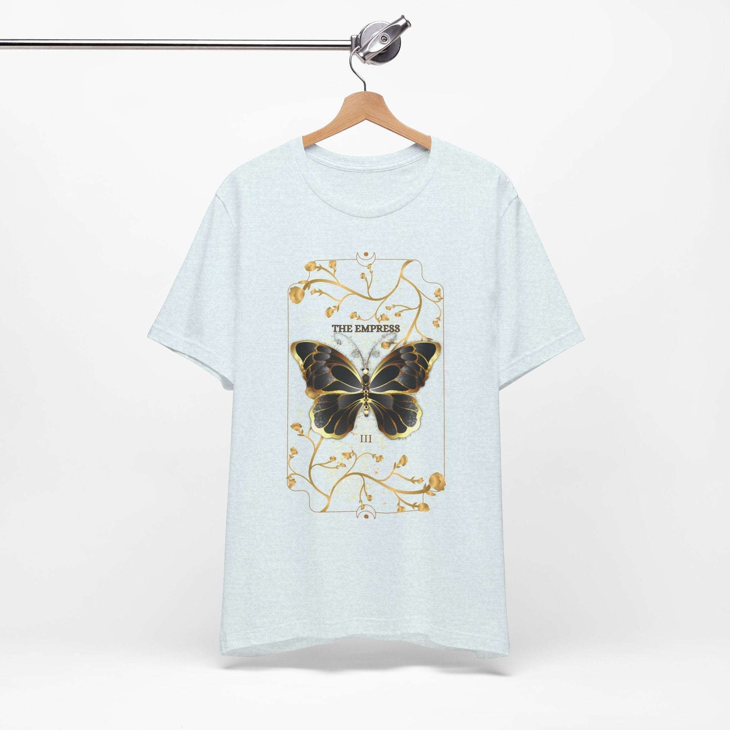 The Empress Tarot T-Shirt — Butterfly-Gold Floral Illustration Tee - Dream Studio Prints