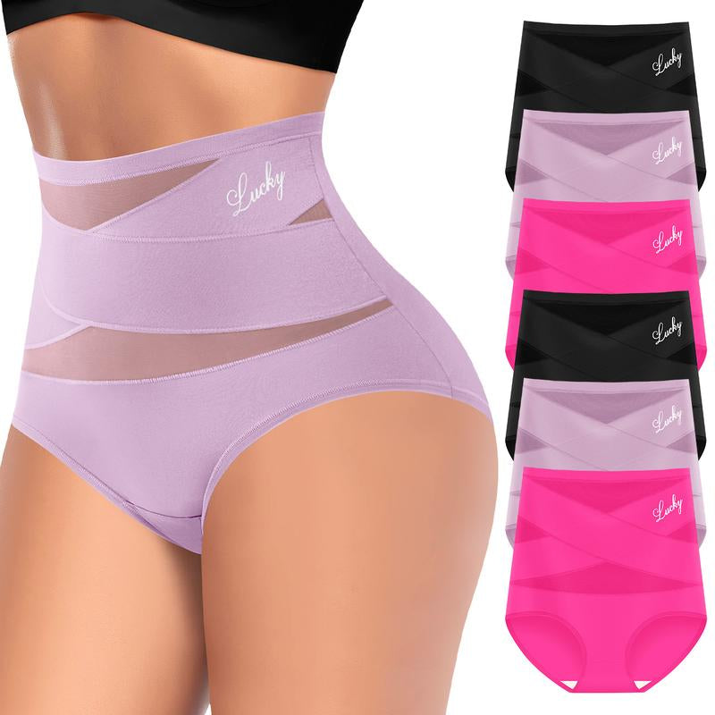 High-Waisted Letter Print Underwear,Cross Support Tummy Control Panties for Women,Breathable Slimming Underwear for Women, All-Season Comfy Daily Wear. Casual Bridal Basic Minimalist Lingerie,Fallfreshness Underwear.