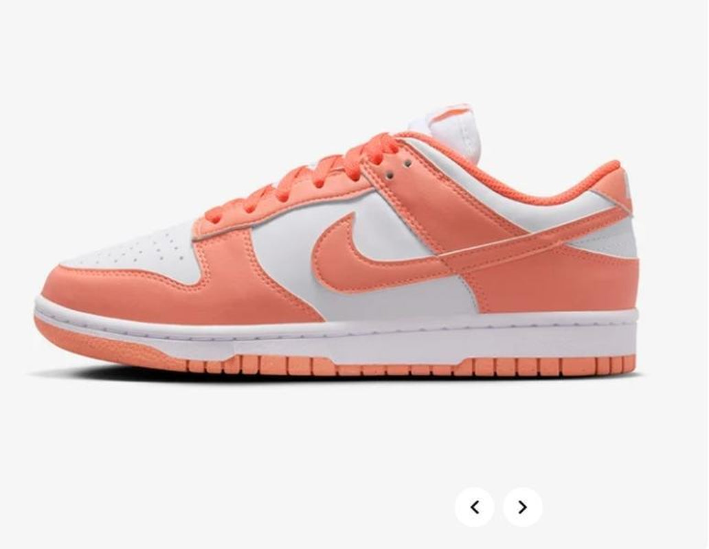 Nike Women's Dunk Low Light Wild Mango Sneakers DD1873-109 Orange & White Athletic Shoes (Women Size)
