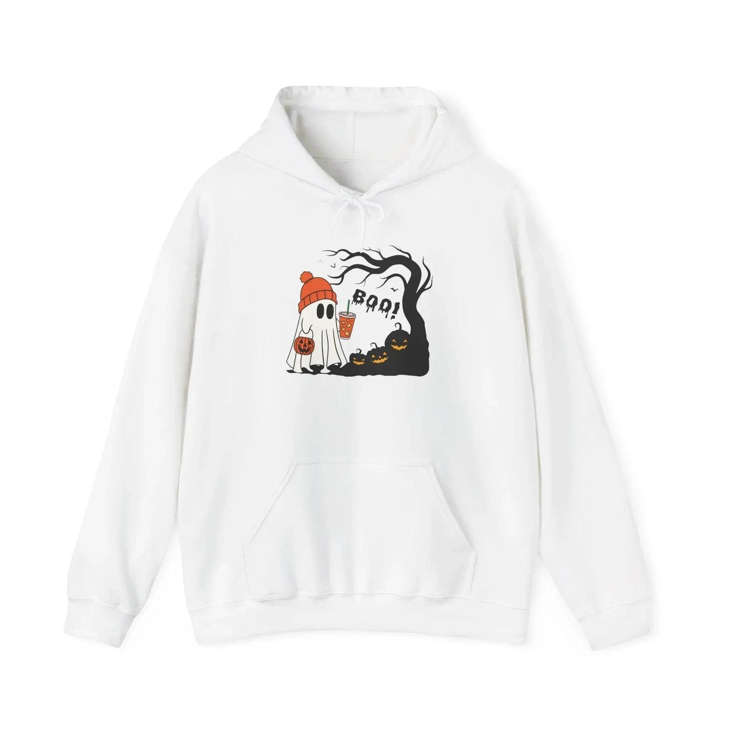 Ghost Hoodie - Cozy Halloween Unisex Sweatshirt for Fall Fashion and Costume - Dream Studio Prints