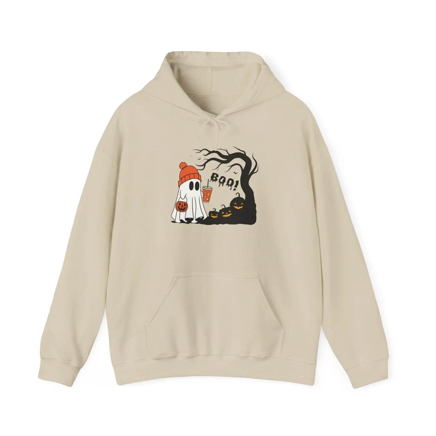 Ghost Hoodie - Cozy Halloween Unisex Sweatshirt for Fall Fashion and Costume - Dream Studio Prints