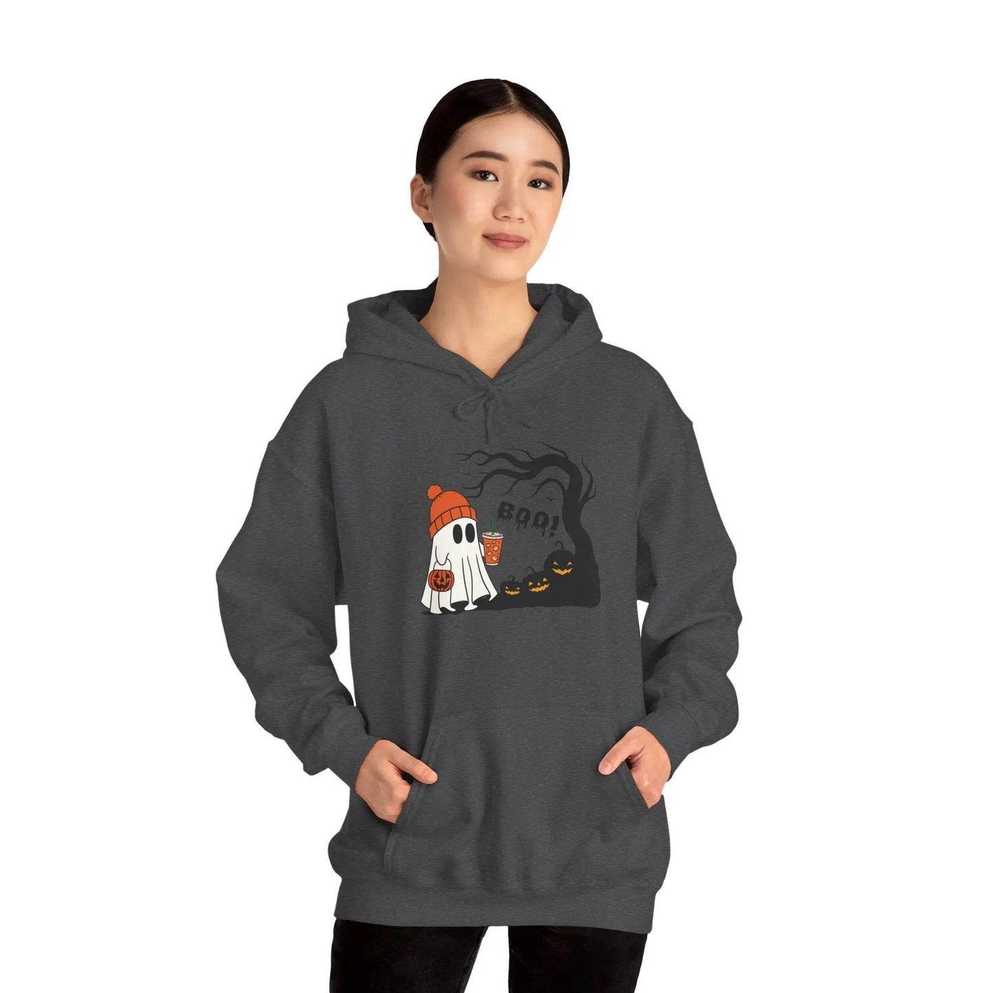 Ghost Hoodie - Cozy Halloween Unisex Sweatshirt for Fall Fashion and Costume - Dream Studio Prints