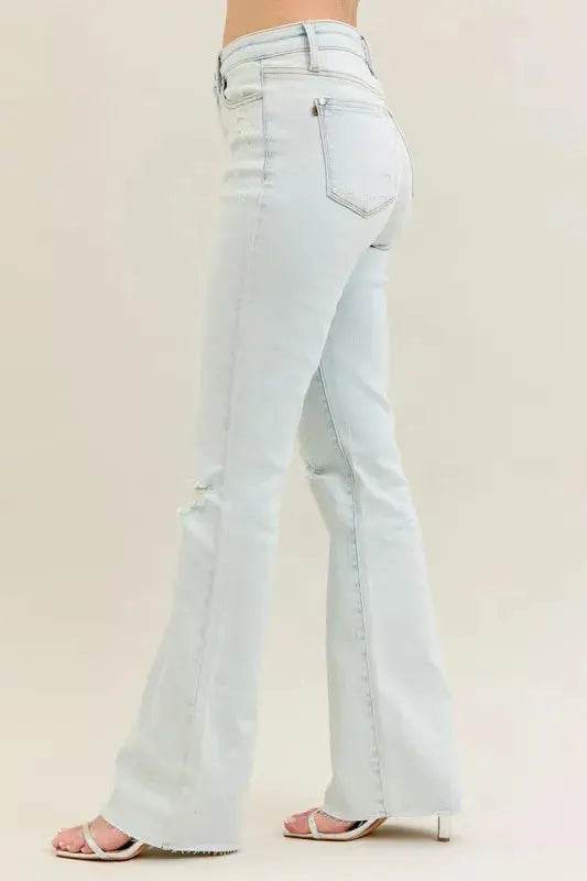 Judy Blue Full Size Destroy & Fray Hem Bootcut Jeans Plus Size - Dream Studio Prints