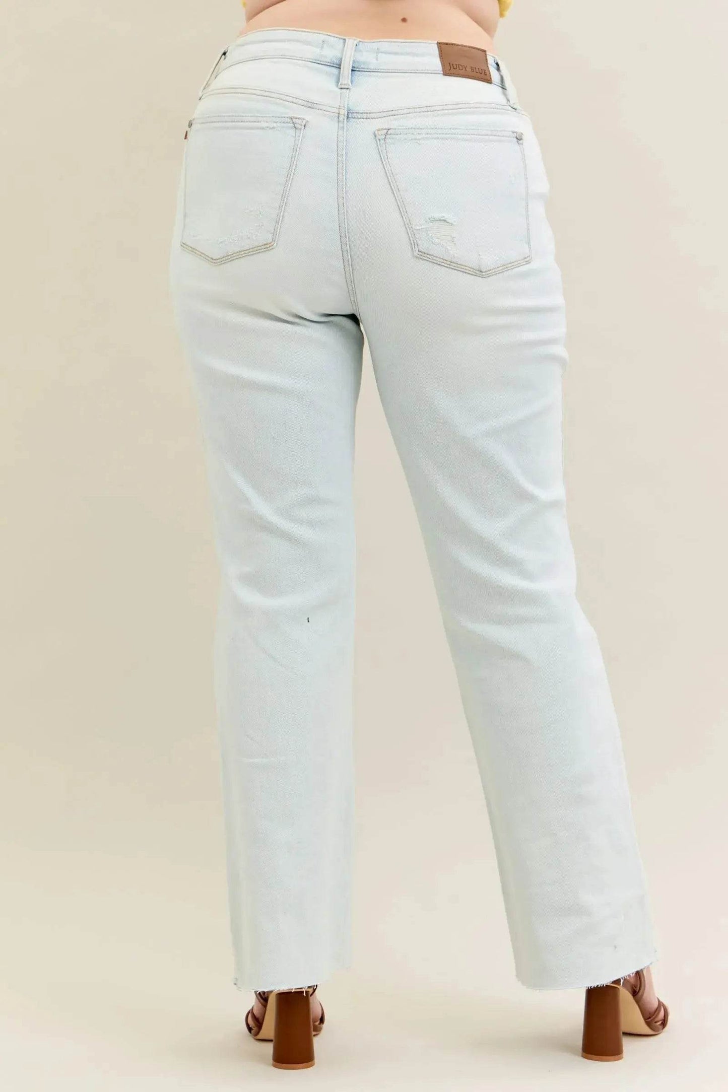 Judy Blue Full Size Destroy & Fray Hem Bootcut Jeans Plus Size - Dream Studio Prints