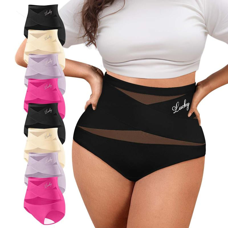 High-Waisted Letter Print Underwear,Cross Support Tummy Control Panties for Women,Breathable Slimming Underwear for Women, All-Season Comfy Daily Wear. Casual Bridal Basic Minimalist Lingerie,Fallfreshness Underwear.