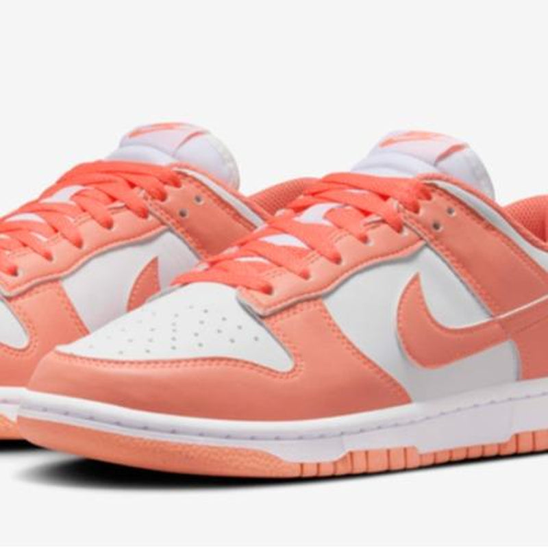 Nike Women's Dunk Low Light Wild Mango Sneakers DD1873-109 Orange & White Athletic Shoes (Women Size)