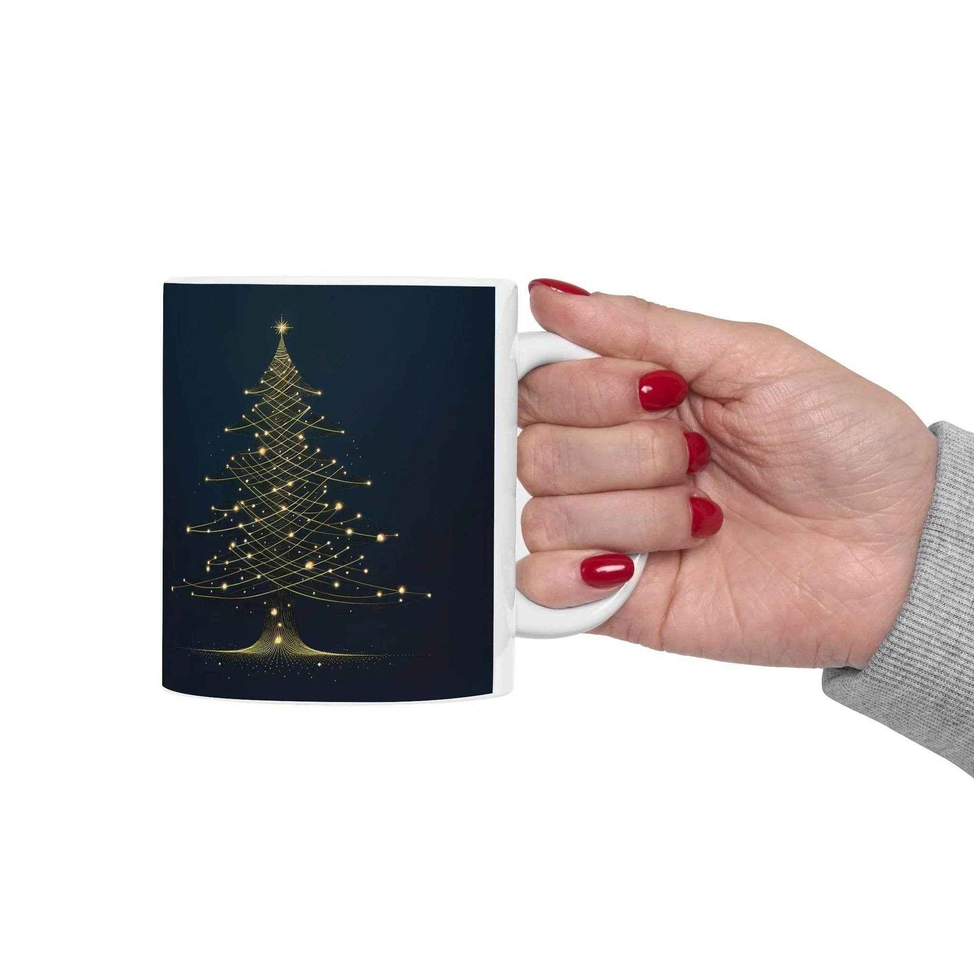 christmas coffee mug navy blue - Dream Studio Prints