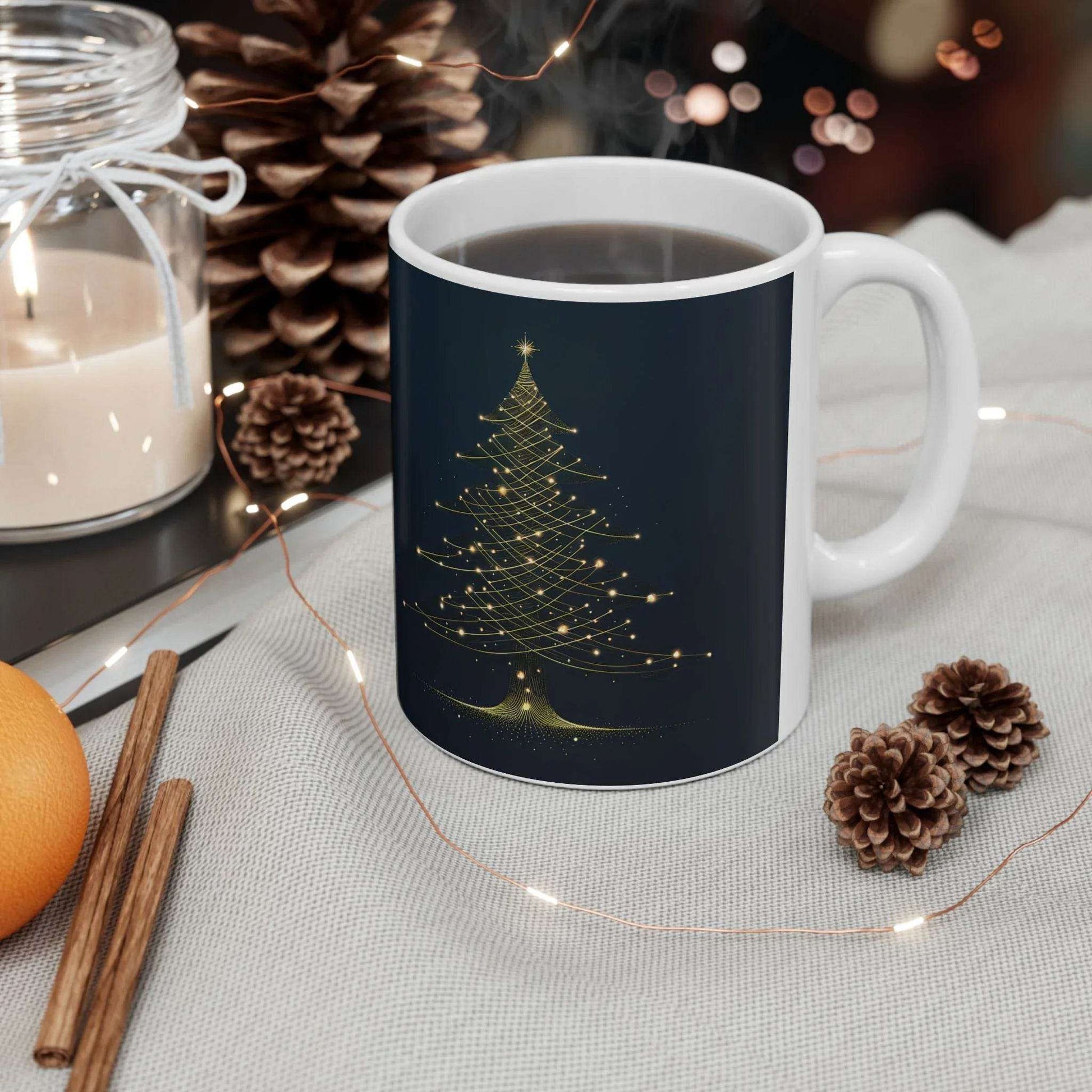 christmas coffee mug navy blue - Dream Studio Prints