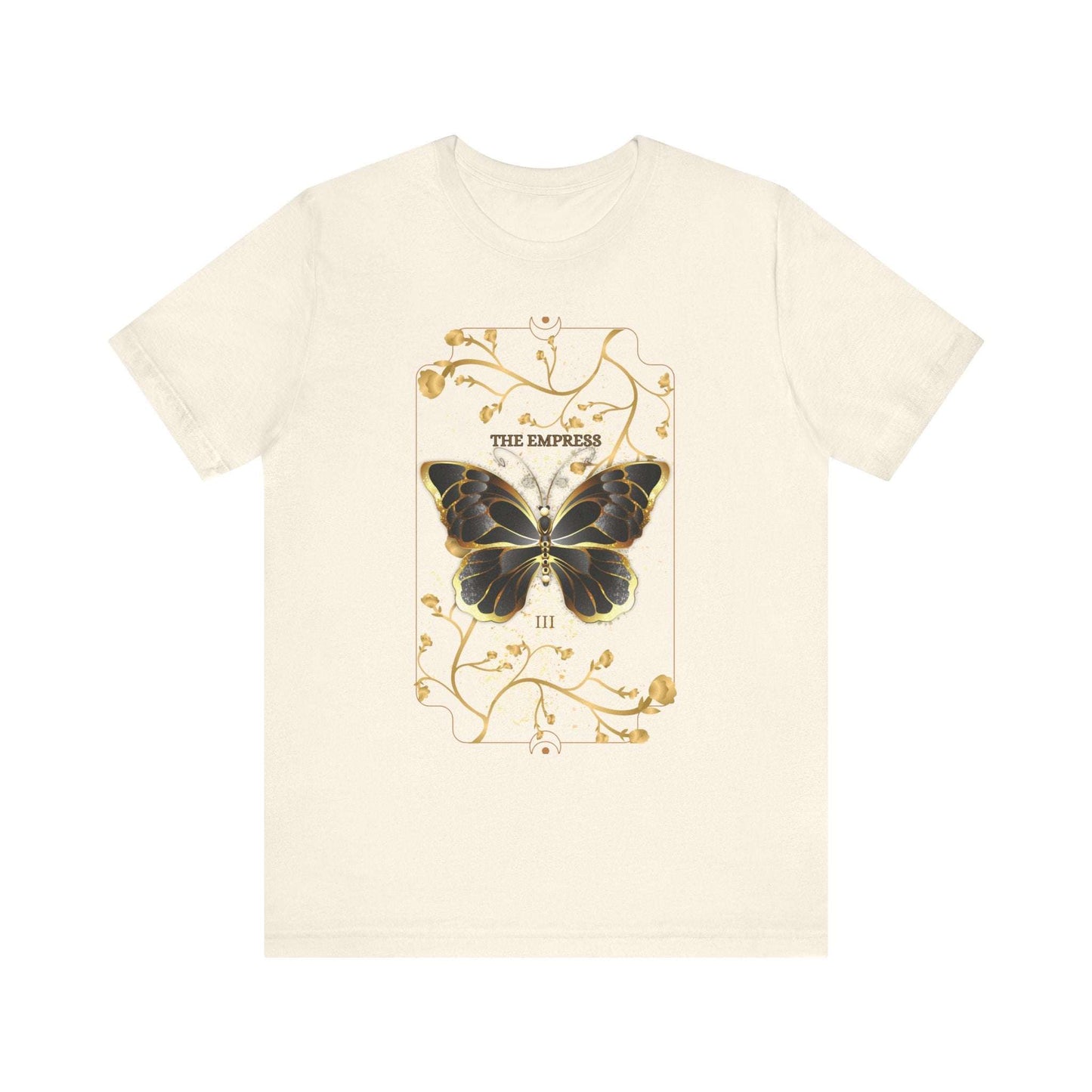 Butterfly botanical Christian t-shirt in cream color