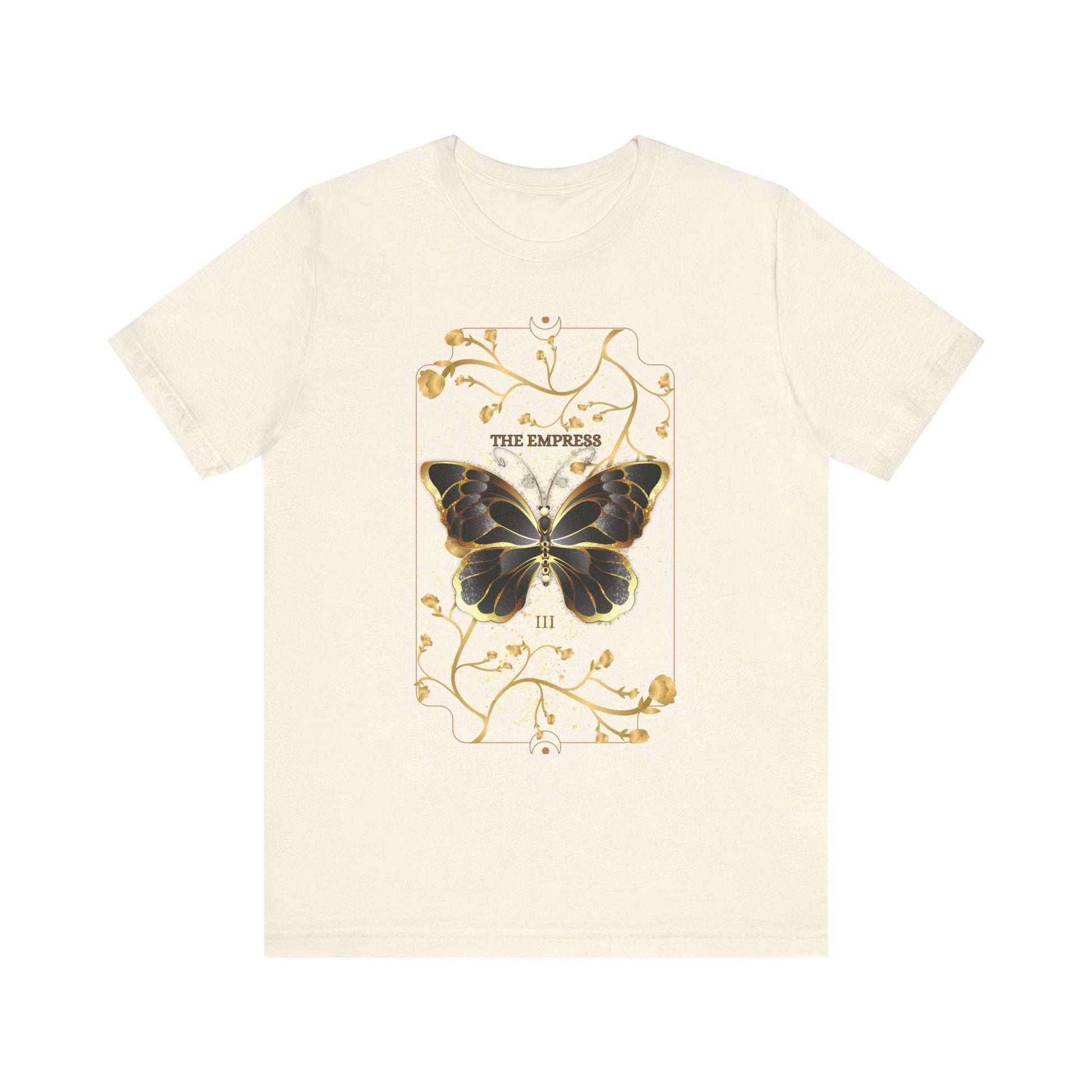 Butterfly botanical Christian t-shirt in cream color