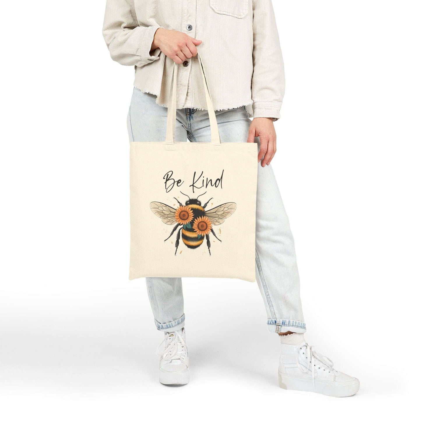Market Tote Bag - Be Kind Bee Canvas Tote Bag - Dream Studio Prints