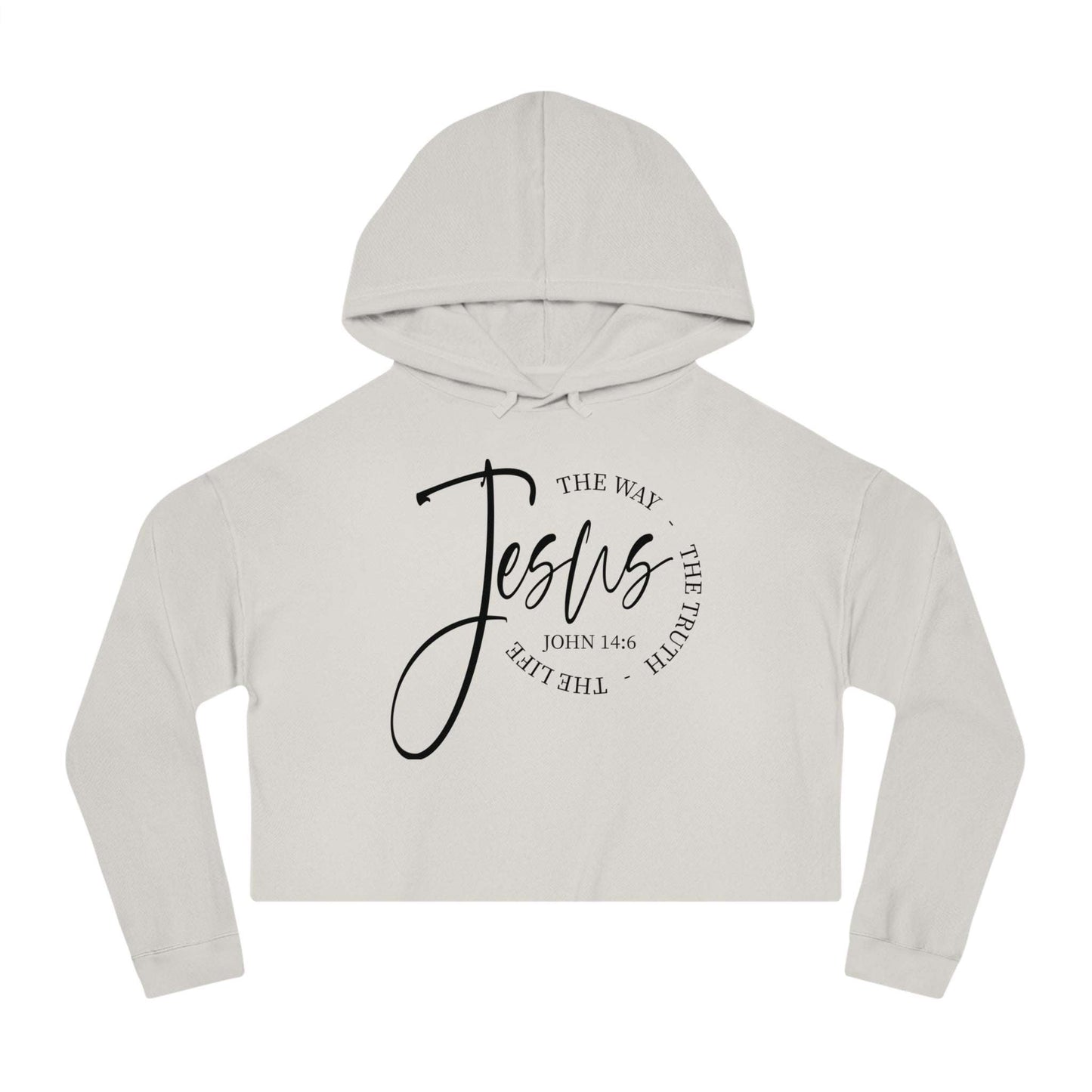 Jesus Script Women's Cropped Hoodie - Dream Studio Prints