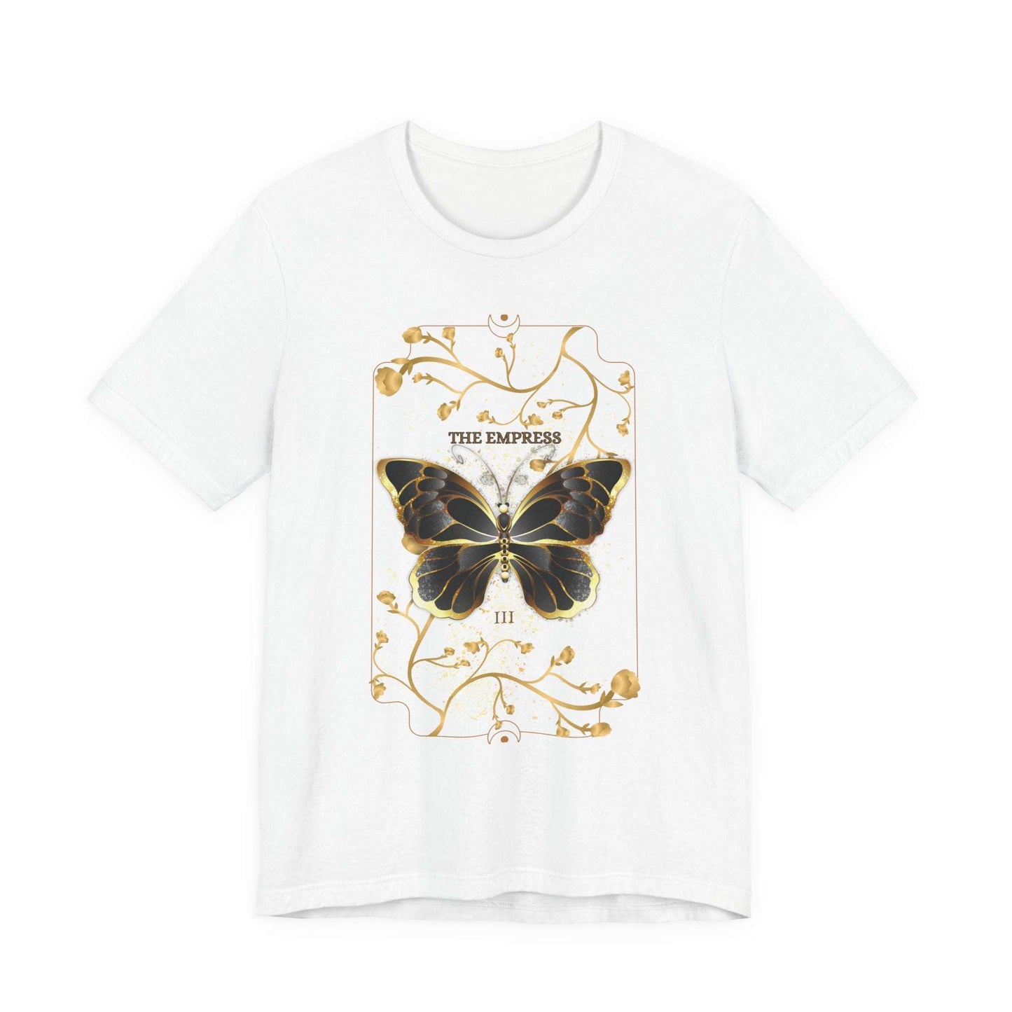White butterfly botanical Christian t-shirt flat lay