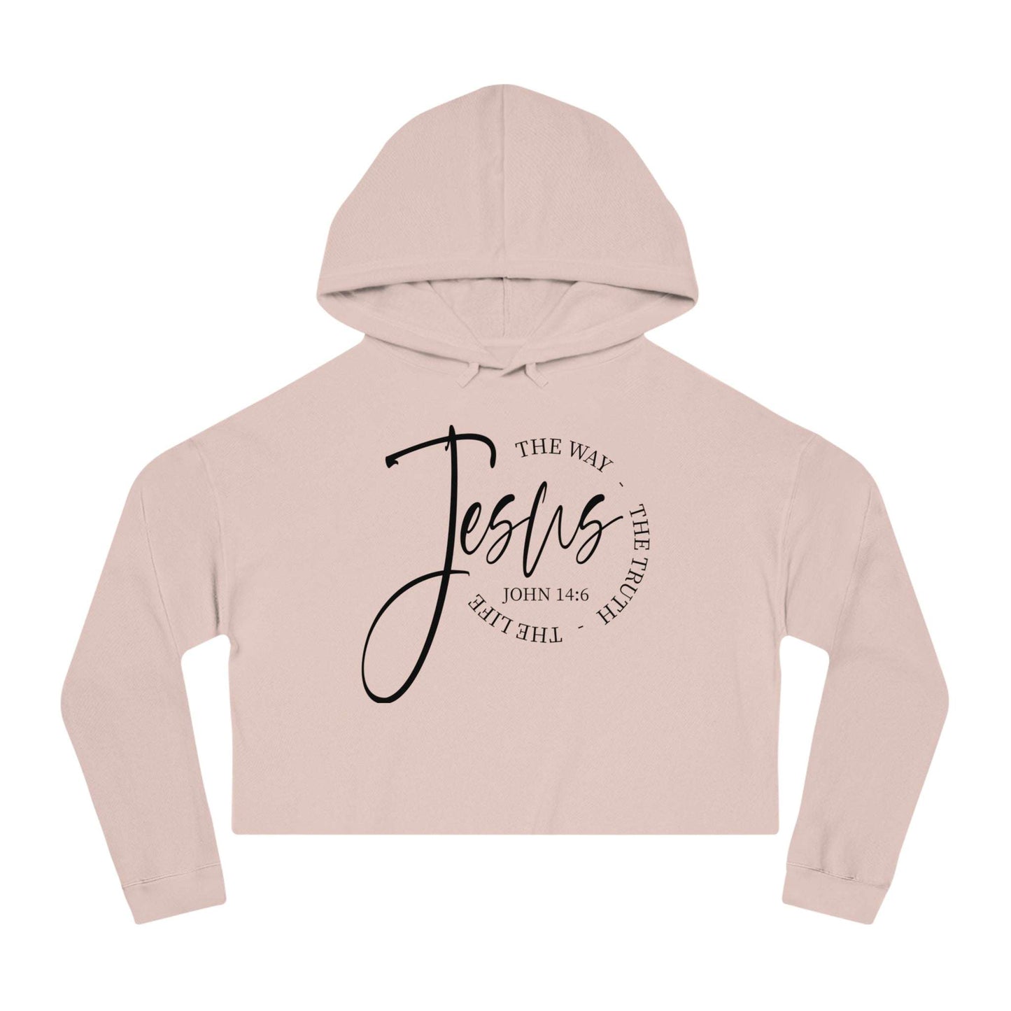 Jesus Script Women's Cropped Hoodie - Dream Studio Prints