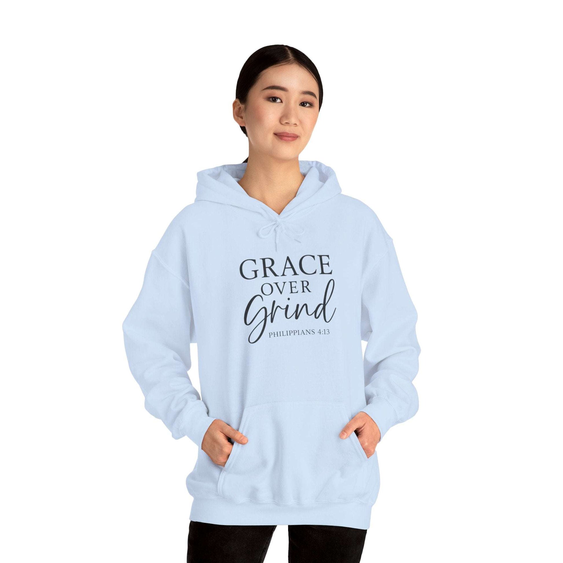 Grace Over Grind Hoodie — Christian Inspirational Sweatshirt - Dream Studio Prints