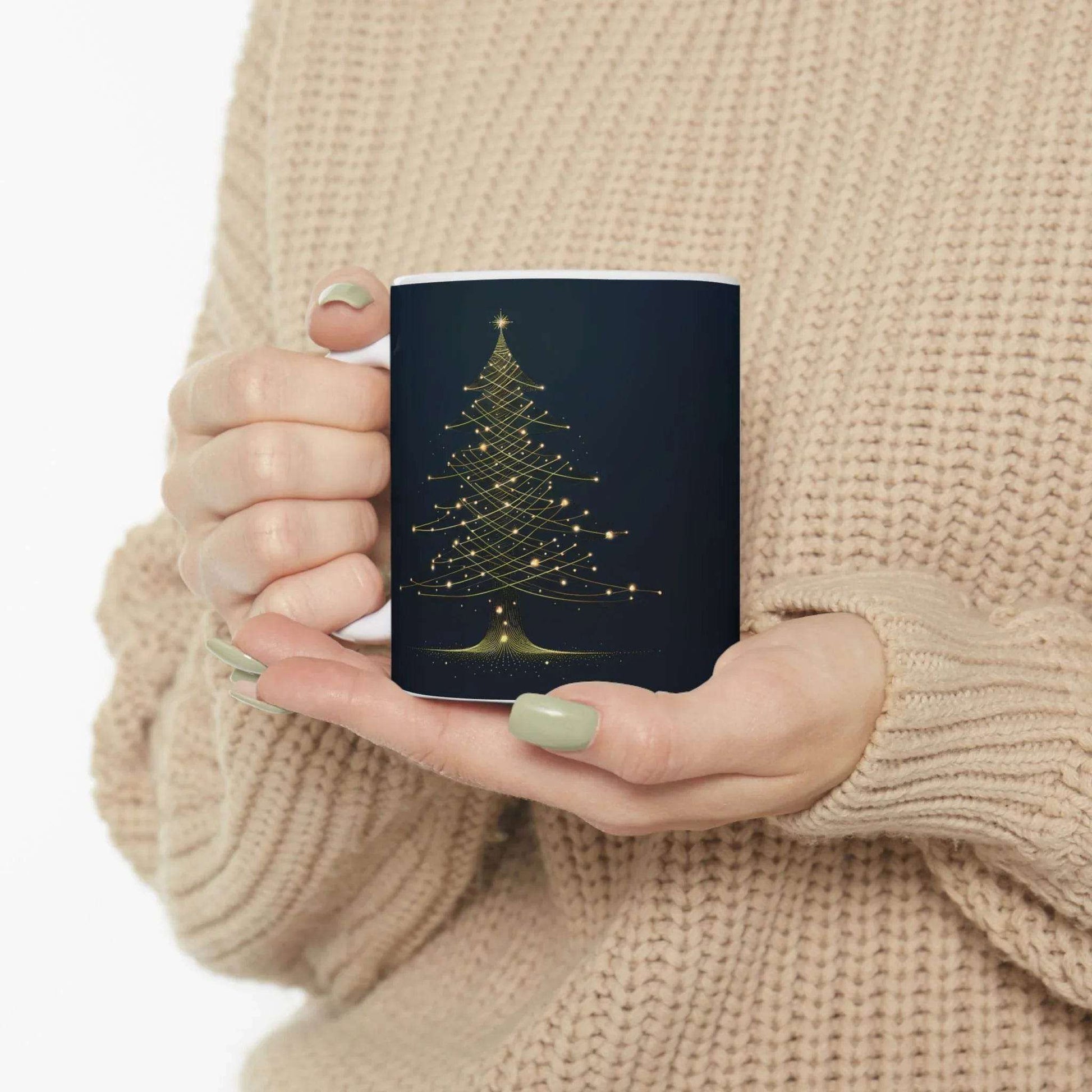 christmas coffee mug navy blue - Dream Studio Prints
