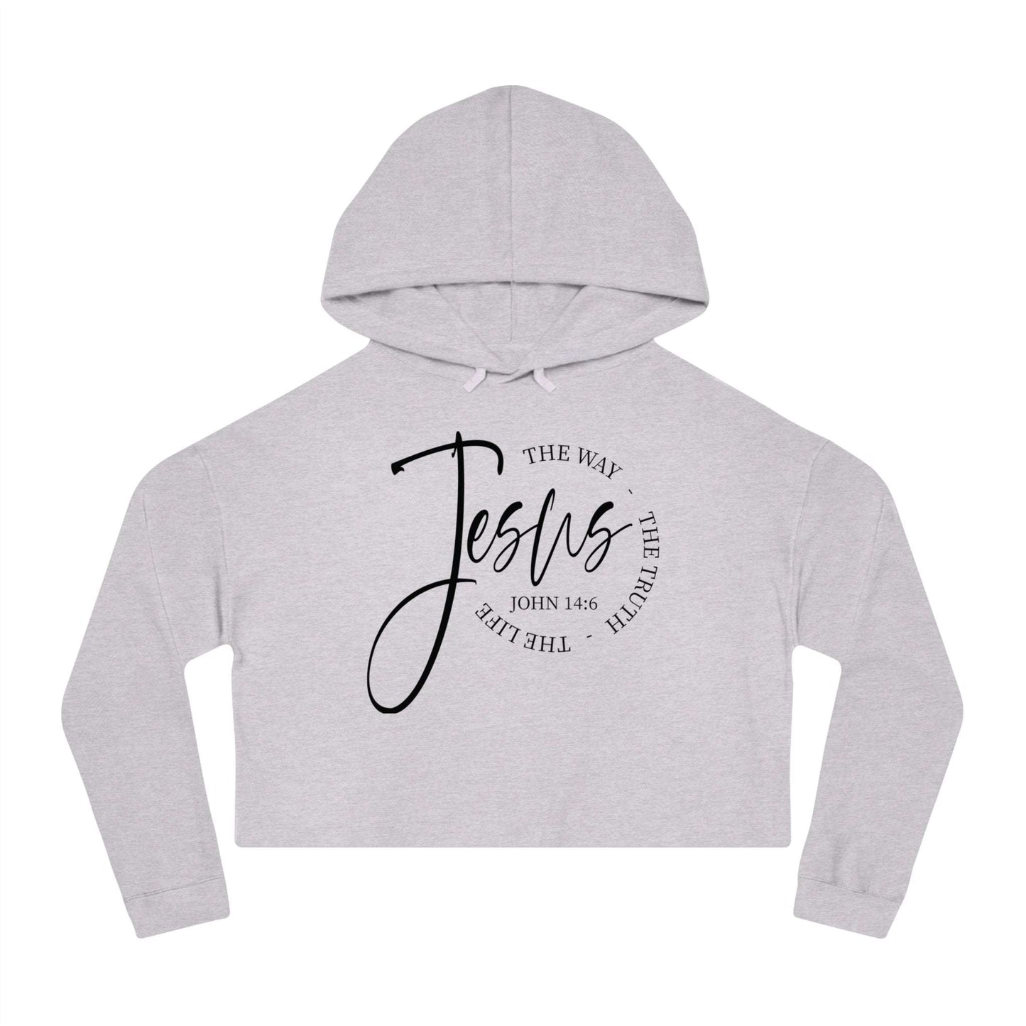 Jesus Script Women's Cropped Hoodie - Dream Studio Prints