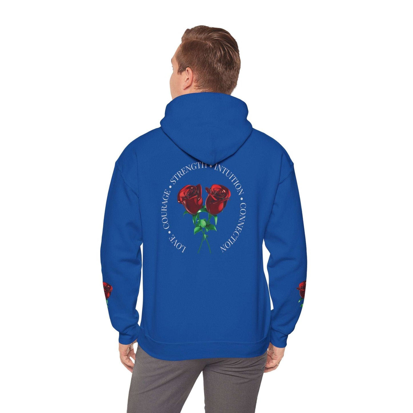 Rose Emblem Hoodie — Courage, Strength & Connection Graphic Pullover - Dream Studio Prints