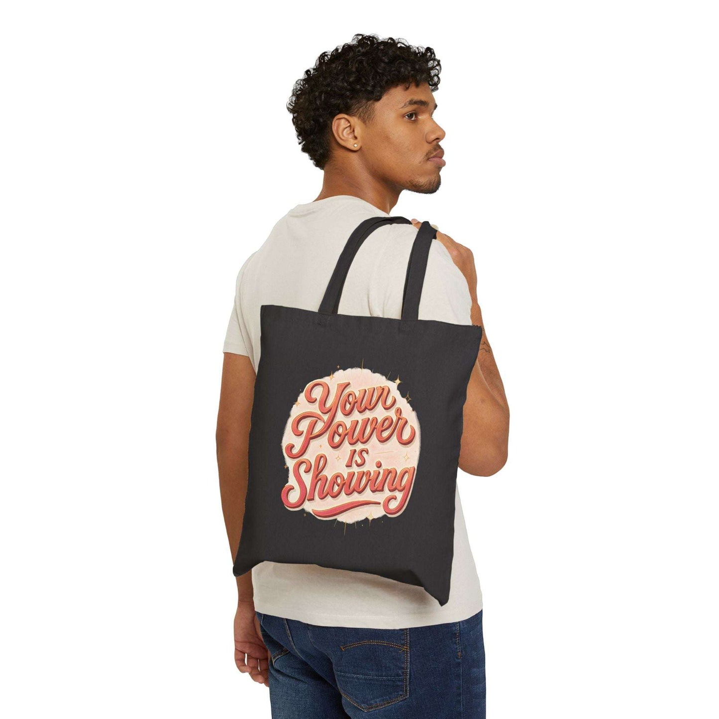 Canvas Tote — "Your Power Is Showing" Retro Empowerment Shopper - Dream Studio Prints