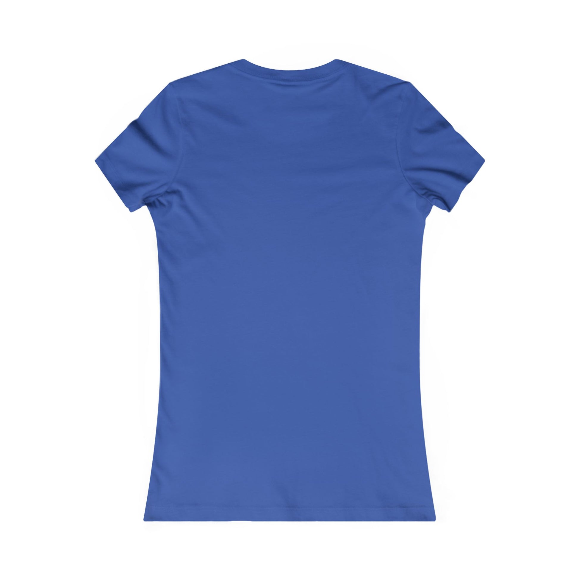 Rear view of royal blue women's tee in soft cotton, great for beach parties or as a gift for her with salty vibes.
