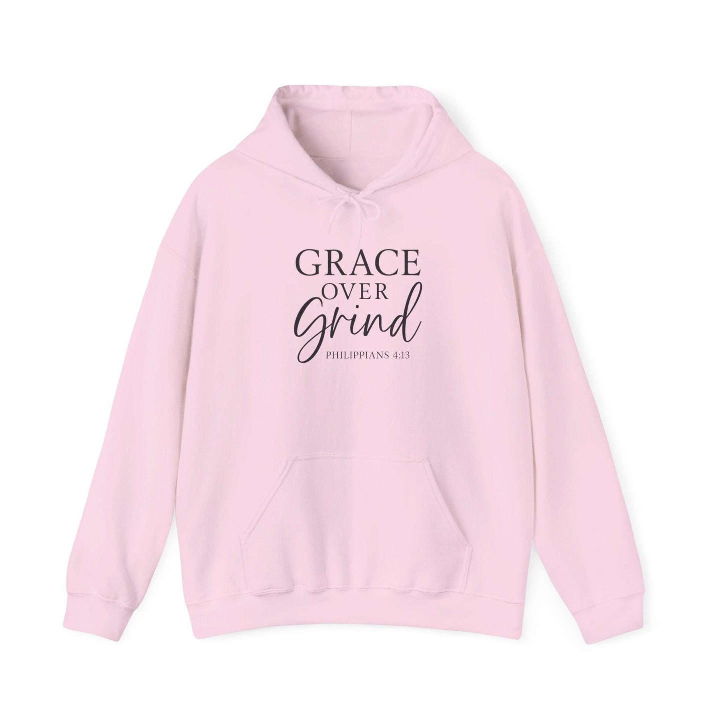 Grace Over Grind Christian hoodie in pink