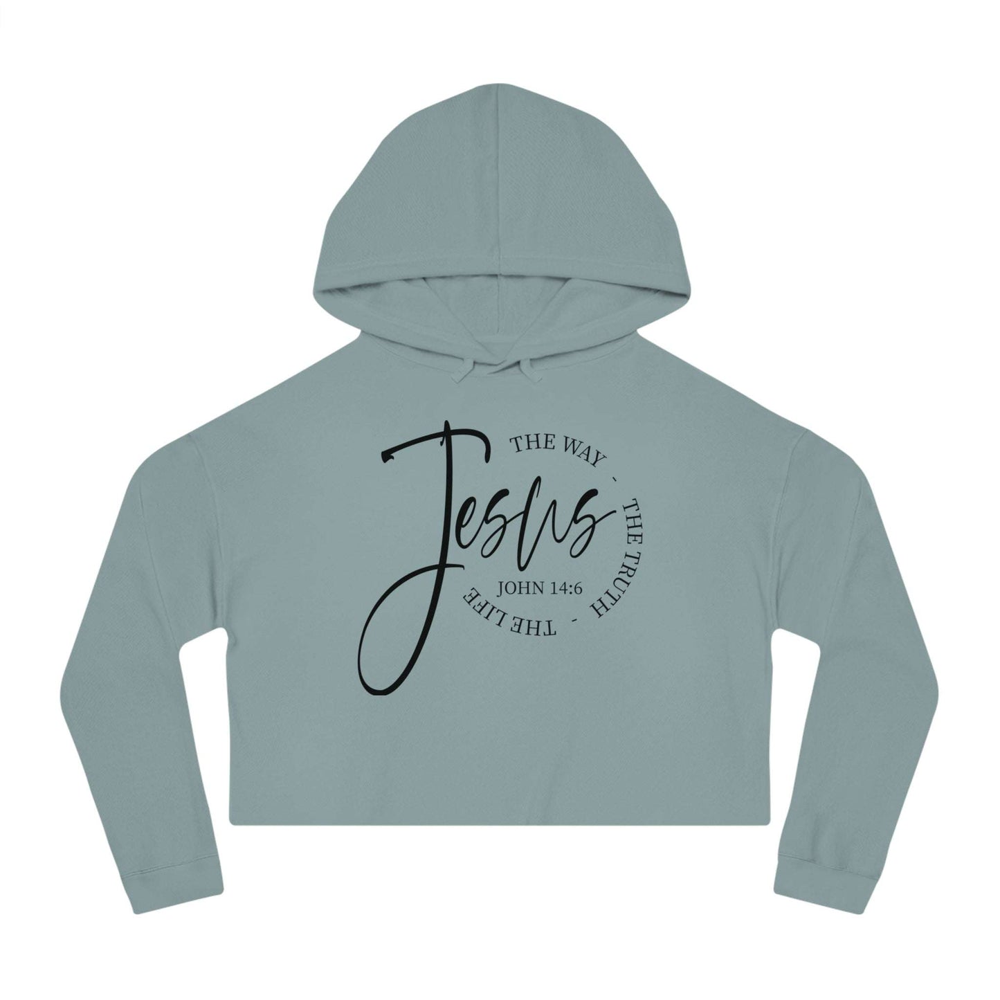 Jesus Script Women's Cropped Hoodie - Dream Studio Prints
