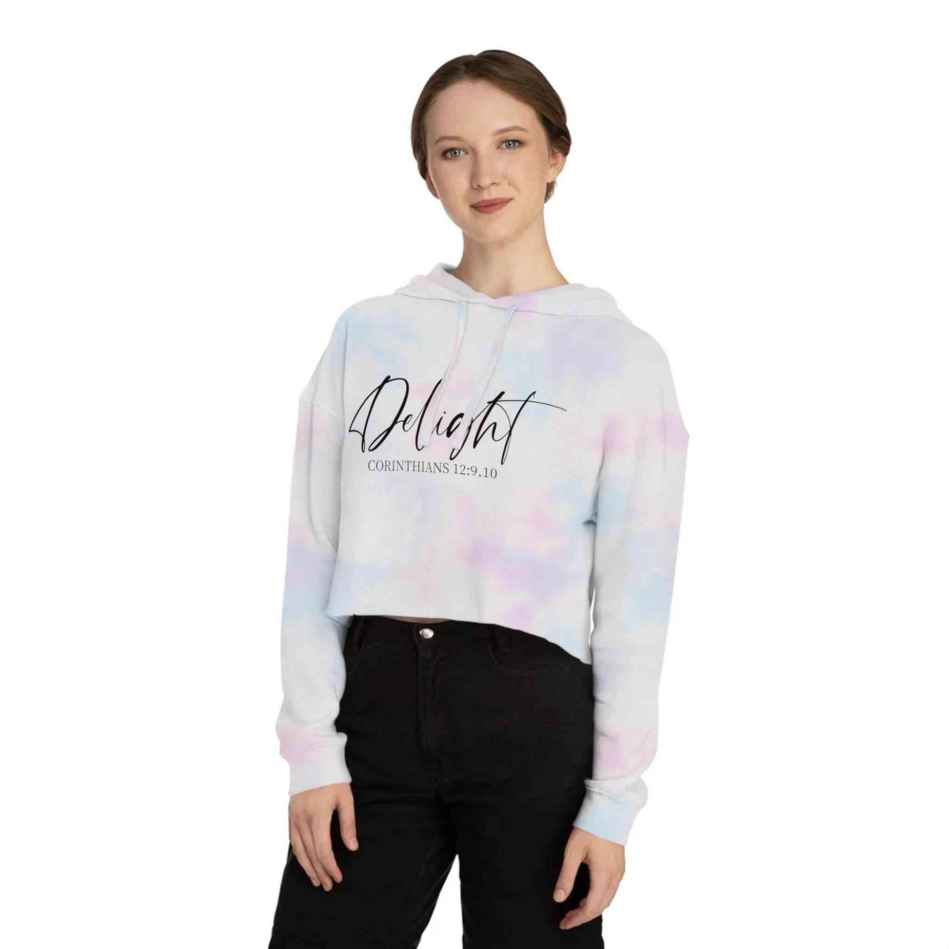 Cropped Hoodie - Corinthians Bible Verse Sweatshirt for Women - Dream Studio Prints