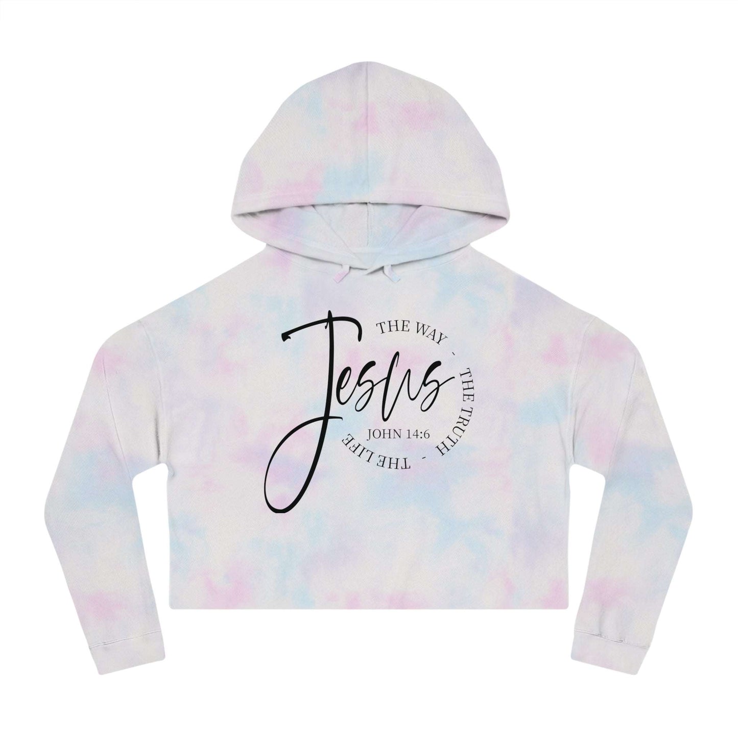 Jesus Script Women's Cropped Hoodie - Dream Studio Prints