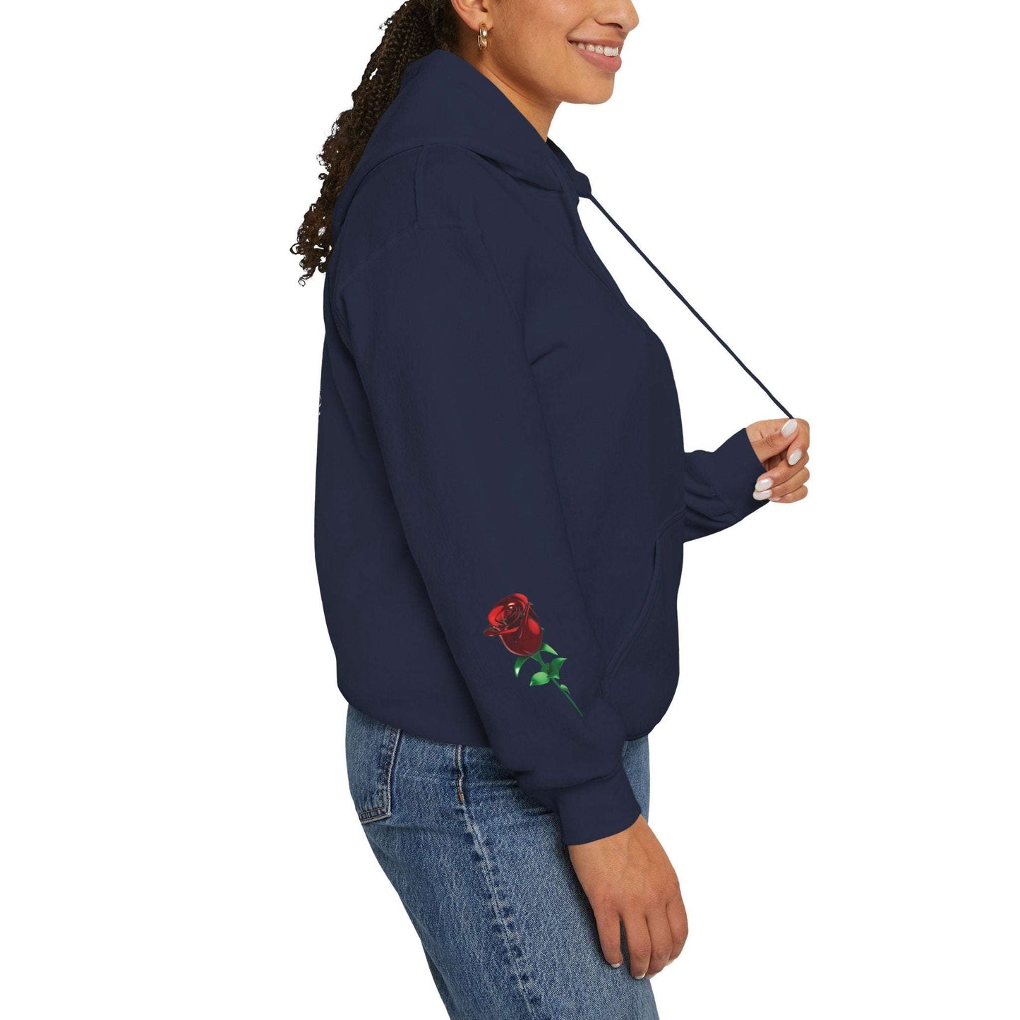 Rose Emblem Hoodie — Courage, Strength & Connection Graphic Pullover - Dream Studio Prints