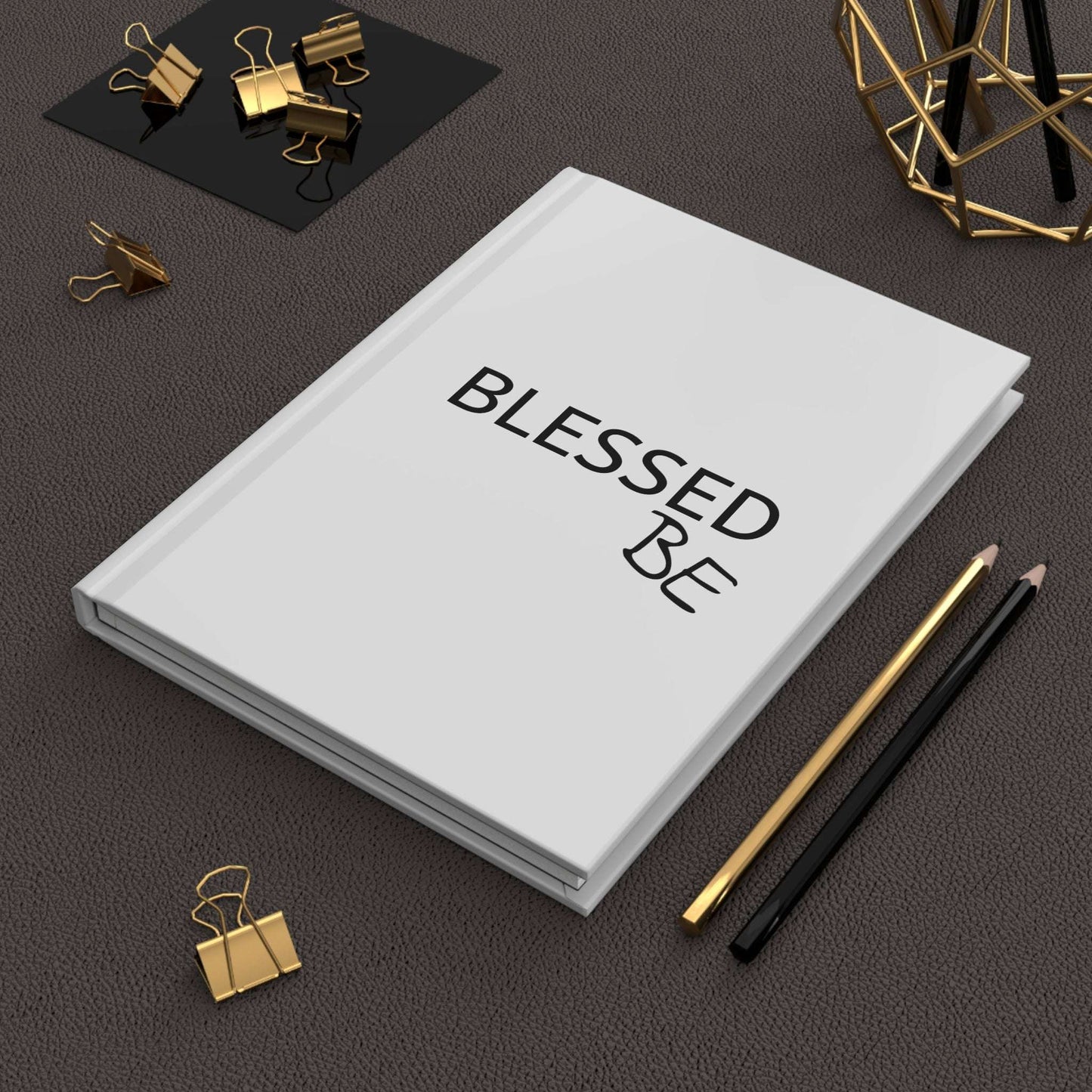Blessed Be Hardcover Journal with mystical decor on dark background
