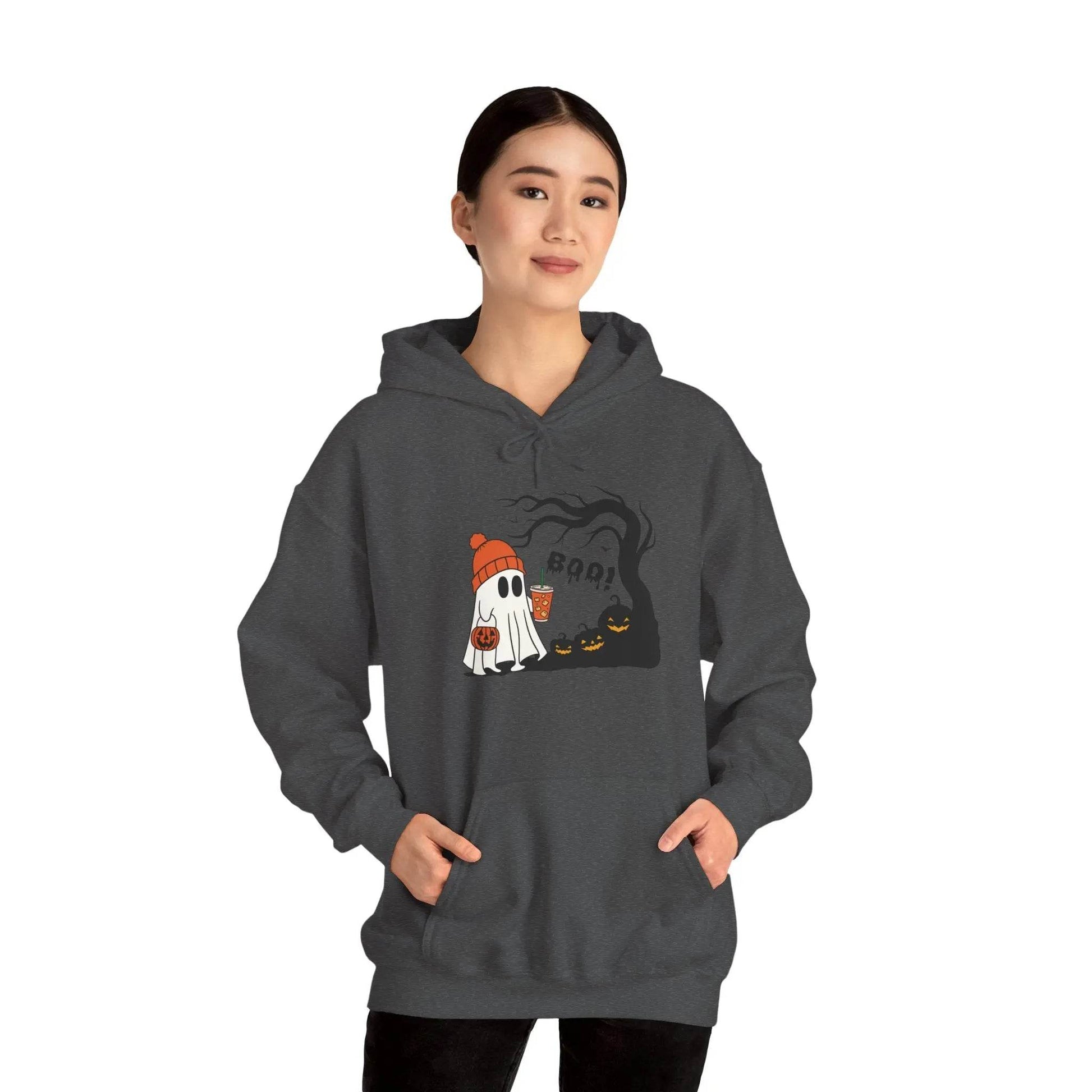 Ghost Hoodie - Cozy Halloween Unisex Sweatshirt for Fall Fashion and Costume - Dream Studio Prints