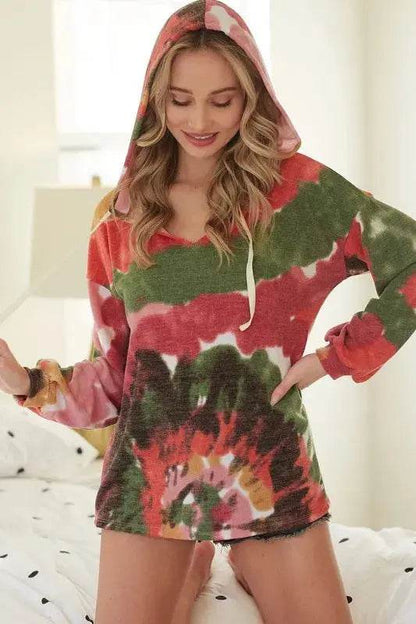 Tie-Dye BiBi Knit Hoodie with Twill Tape - Dream Studio Prints